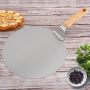 Stainless steel round slice 10-inch shovel with wooden handle
