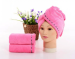 Superchłonny ręcznik do włosów, turban z mikrofibry RÓŻOWY