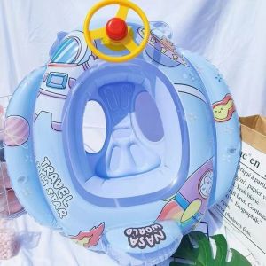 Swimming Ring for Kids - Steering Wheel Shape / Blue Spaceman