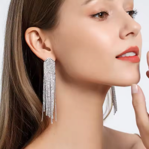 Tassel earrings- Type 2 - silver