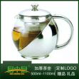 Teapot stainless steel and tempered glass tea infuser 750 ml