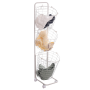 Three layers wheeled loundry oval wire basket - white