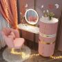 Toaletka do makijażu we Włoskim stylu blat 100 cm - różowa