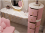 Toaletka do makijażu we Włoskim stylu blat 100 cm - różowa
