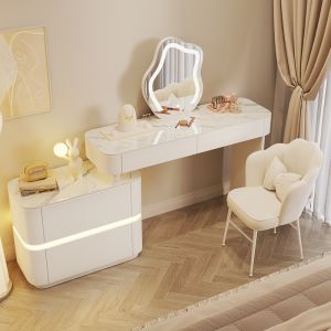 Toaletka kosmetyczna LED/ Komplet mebli blat 100 cm- Lilia - kolor biały