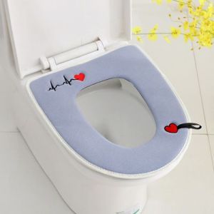 Toilet seat cover household cushion - Heart blue