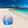 Torba plażowa siatka na plażę na zabawki - niebieska