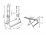 Transformable folding dining table standing shelf - Teak color