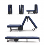 Triple portable folding bed (180*75*26cm)-Deep blue
