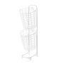 Two layers wheeled loundry oval wire basket - white