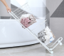 Two layers wheeled loundry oval wire basket - white