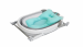 Wanienka składana do kąpieli dla dzieci z poduszką w kolorze miętowym - szara