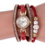 Watch and bracelets set (Red Color)