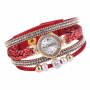 Watch and bracelets set (Red Color)