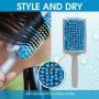 Water Fast Drying Hair Towel Comb Air Cushion Massage Anti-static Brush- Blue