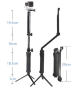 Waterproof handheld selfie pole landing tripod (foldable three times)