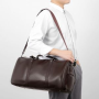Waterproof PU lether handbag travelling bag- Brown