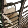 Wicker egg shape swing chair with coffee color stand（Light khaki cushion）