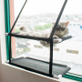Wiszące legowisko dla kota na okno - czarne, podwójne