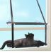 Wiszące legowisko dla kota na okno - czarne, podwójne