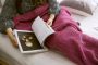Wool knitted Mermaid tail 80*180 - dark pink