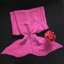 Wool knitted Mermaid tail 80*180 - dark pink