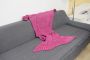 Wool knitted Mermaid tail 80*180 - dark pink