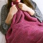 Wool knitted Mermaid tail 80*180 - dark pink