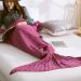 Wool knitted Mermaid tail 80*180 - dark pink