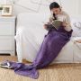 Wool knitted Mermaid tail 80*180 - dark velvet