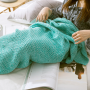 Wool knitted Mermaid tail 80*180 - green