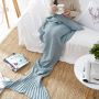 Wool knitted Mermaid tail 80*180 - light blue