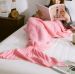 Wool knitted Mermaid tail 80*180 - light pink