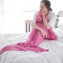 Wool knitted Mermaid tail 80*180 - pink