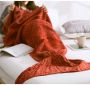 Wool knitted Mermaid tail 80*180 - red