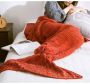 Wool knitted Mermaid tail 80*180 - red