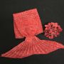 Wool knitted Mermaid tail 80*180 - red