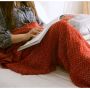 Wool knitted Mermaid tail 80*180 - red