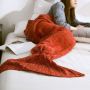 Wool knitted Mermaid tail 80*180 - red