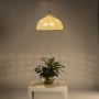 Woven rattan pendant light-D60cm-Natural color(Without bulb)