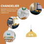 Woven rattan pendant light-D60cm-Natural color(Without bulb)