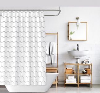 Zasłona prysznicowa (szer. 180cm x wys. 200cm) — wzór geometryczny