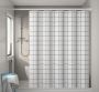 Zasłona prysznicowa (szer. 180cm x wys. 200cm) — wzór geometryczny szary