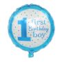 Zestaw balonów urodzinowych na roczek dla chłopca - niebieski