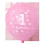 Zestaw balonów urodzinowych na roczek dla dziewczynki - różowy