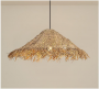 Żyrandol lampa naturalny rattanowy w kształcie słomkowego kapelusza - 40 cm
